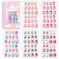 Laza 120pcs Children Nails Press On Pre-glue Full Cover Nail Tips Kit Glitter Gradient Color Rainbow Short Artificial False Nail Kits Lovely Christmas Gift for Children Kids Girls - Silver Pearl