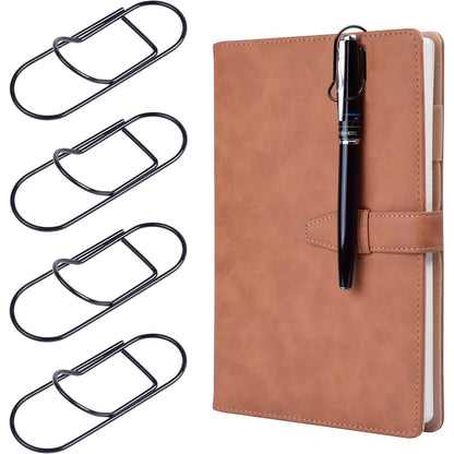 Wisdompro Pen Clip, 12 Pack Stainless Steel Pencil Clip Holder for Notebook, Books, Journal, Clipboard, Paper, etc. - Fits Almost Any Pen Size (Silver)