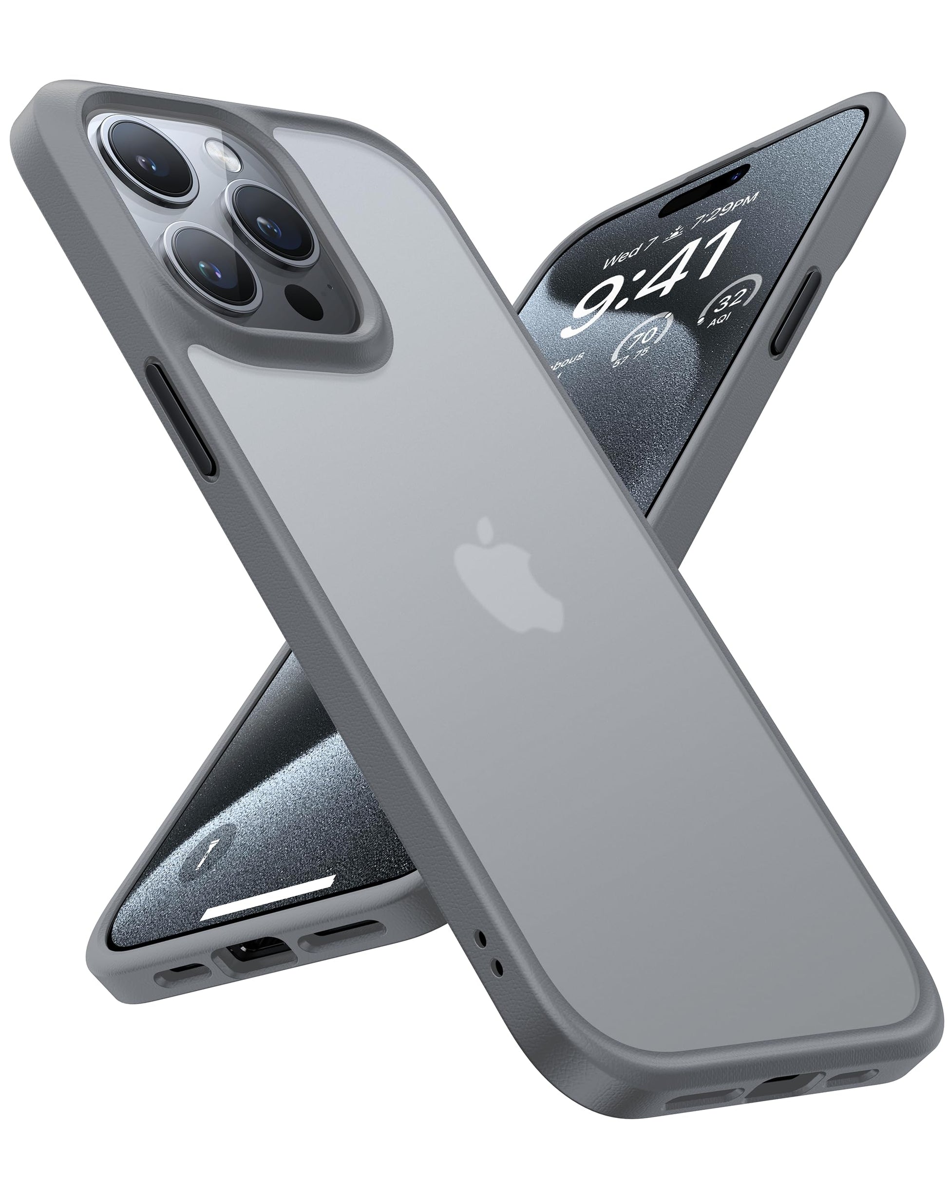 Buy now TORRAS Tough Shockproof for iPhone 13 Pro Case, [Military-Grade Drop Tested] Ultra-Durable Matte Hard PC Back with Soft Silicone Edge Slim Protective for iPhone 13 Pro Phone Case,Translucent Black at indiglob india