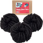 Chunky Vegan Wool Yarn 3 Pack (111 Yards Total, 37 Each Skein) - Black - Fluffy Polyester Yarn Perfect for Soft Throw & Baby Blankets, Arm Knitting, Crocheting & DIY Crafts and Art Projects
