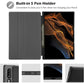 ProCase Book Cover Case for Samsung Galaxy Tab S8 Ultra 2022 14.6 Inch (SM-X900 / SM-X906), Folding Shockproof Multiple Stand Angle Protective Book Case Smart Cover Auto Sleep/Wake Function - Black