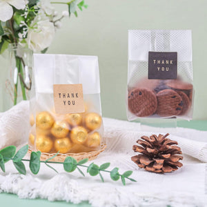 Cellophane Treat Bags Cookie bags for Packaging Clear Gift Bag with Stickers for Cookies,Candy,Chocolates(Fog,9x3.3inch)