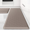 Kitchen Mat [2 PCS] Cushioned Anti-Fatigue Floor Mat, Waterproof Non-Skid Ergonomic Comfort Foam Rugs, Standing Mat for Kitchen, Floor,Office, Sink, Laundry(Grey) - Khaki