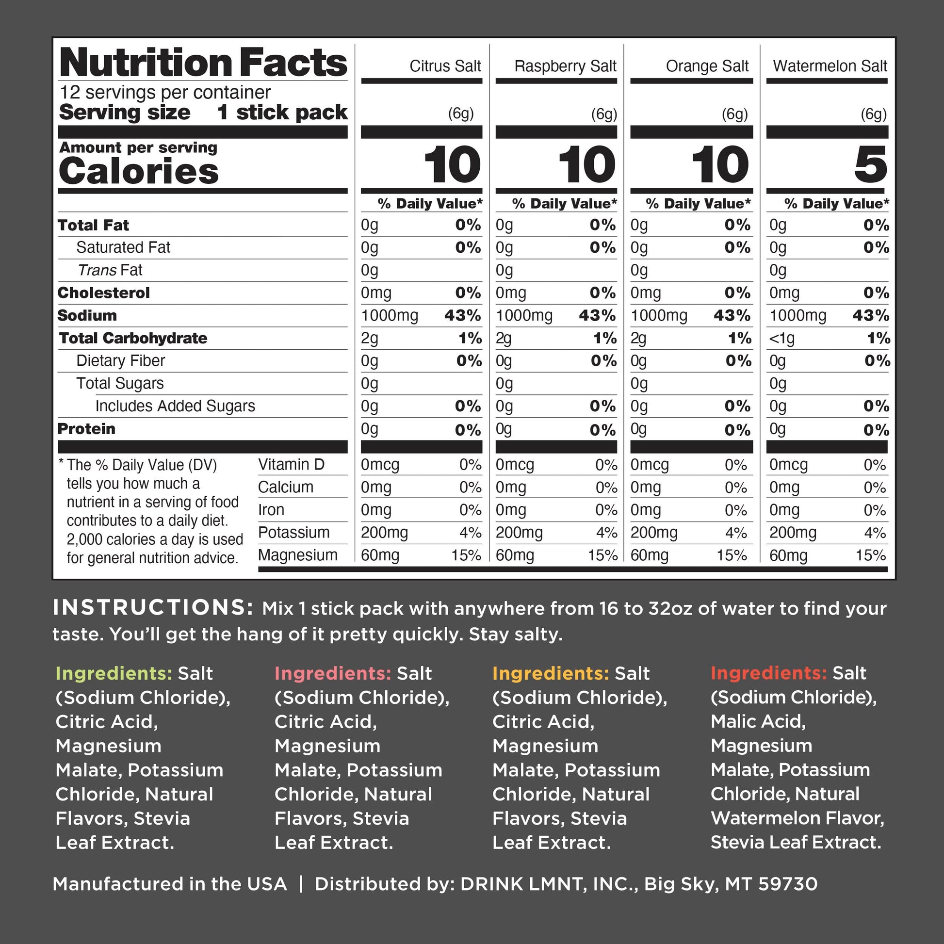 Buy now LMNT Zero Sugar Electrolytes - Variety Pack | Drink Mix | 12-Count at indiglob india