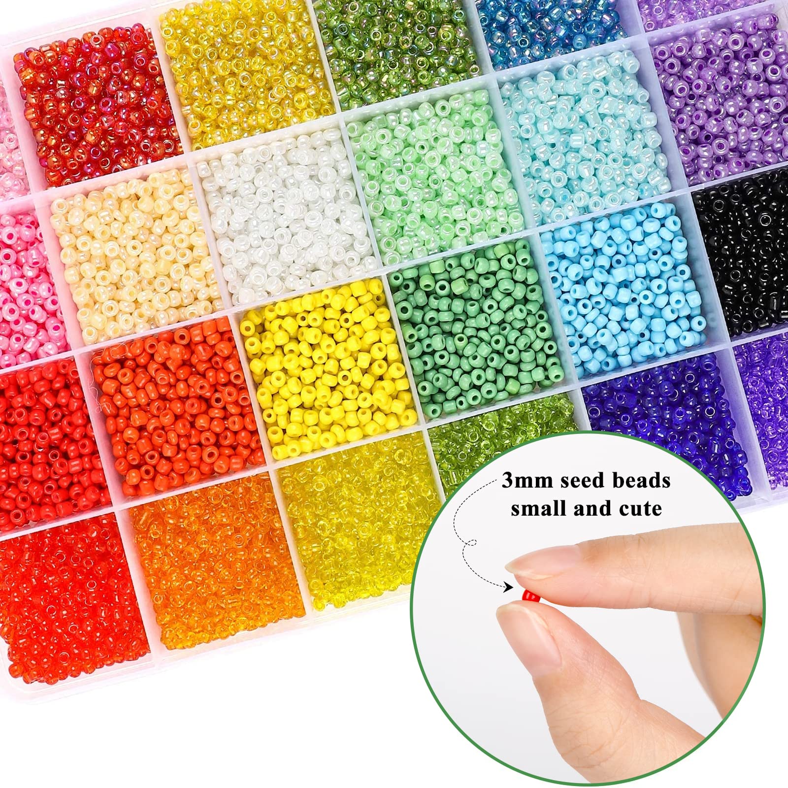 Buy now DICOBD Bracelet Making Kit, 12000pcs 3mm 24 Color Glass Seed Beads Kit, Friendship Bracelet Kit with Black Letters, DIY Jewelry Making Supplies for Kids, Girls, Beginners, Birthday Gift at indiglob india