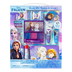 Disney Frozen - Townley Girl Super Sparkly Cosmetic Beauty Makeup Set For Girls with Clips, Lip Gloss, Nail Stickers, Lip Balm, Nail Gems and Mirror For Parties, Sleepovers & Makeovers