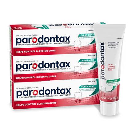 Parodontax Clean Mint Toothpaste For Gum Health, Helps Cavity Prevention, Anticavity And Antigingivitis - 3.4 Oz x 3