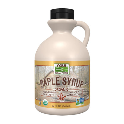 Buy now NOW Foods, Certified Organic Maple Syrup, Grade A Amber Color, 100% Pure, Light Delicate Flavor, Certified Non-GMO, 32-Ounce at indiglob india