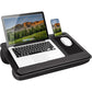 LAPGEAR Home Office Lap Desk with Device Ledge, Mouse Pad, and Phone Holder - Silver Carbon - Fits up to 15.6 Inch Laptops - Style No. 91585