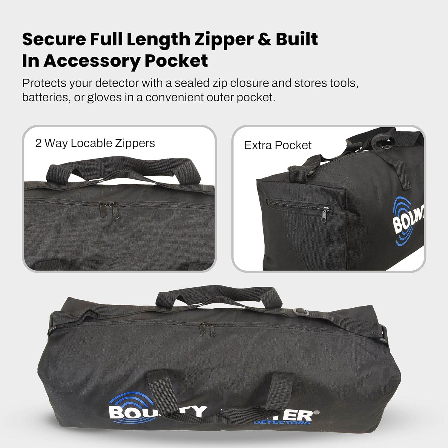 Bounty Hunter Metal Detector Bag – Weather-Resistant Nylon Carrying Case with Accessory Pocket & Handles, Fits S-Rod Models – Durable Storage & Travel Protection – Made in USA - My Store