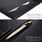 Buy now STYLIO Padfolio Portfolio Organizer Binder | Interview Resume Folder, Legal Document, Business Card Holder |w/Letter-Sized Notepad | Handsome Piano Noir Faux Leather Folio Matte Finish, Accent Stitch at indiglob india