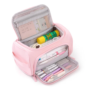 Buy now HVOMO Big Capacity Pencil Case High Large Storage Pouch Marker Pen Case Travel Simple Stationery Bag School College Office Organizer for Teens Girls Adults Student（Pink） at indiglob india