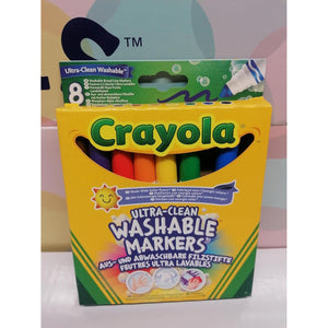 Crayola 8 Ct Broad Line Washable Markers, Assorted Colors, 656820