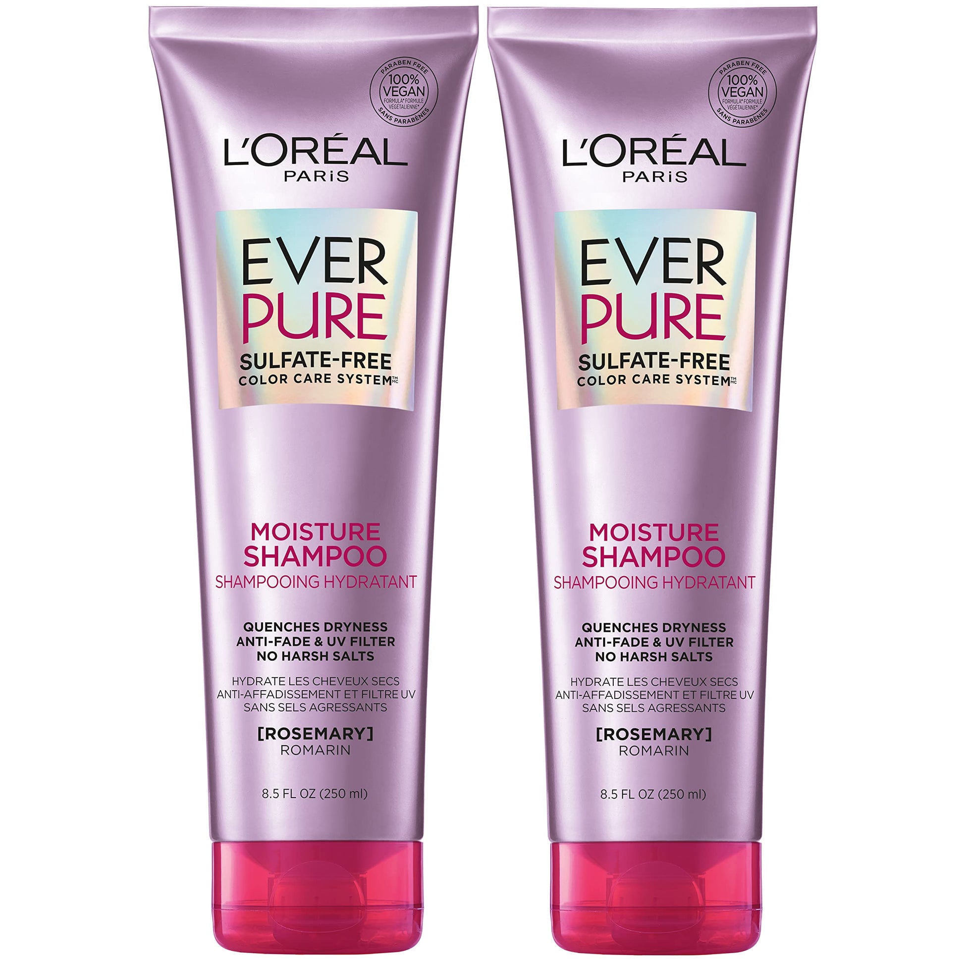 Buy now L’Oréal Paris Moisture Sulfate Free Shampoo, Hair Care for Color-Treated Hair with Rosemary Botanicals, EverPure, 8.5 Fl Oz 8.5 Fl Oz (Pack of 2) Shampoo at indiglob india