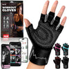 MhIL Workout Gloves for Women – Breathable Gym Gloves for Women with Palm Protection and Enhanced Grip – Padded Weight Lifting Glove for Womens with Wrist Wraps Support Weightlifting Exercise Cycling - Black and Grey