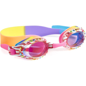 Bling2o Girls' Pink Zebra Swimming Goggles (Ages 3+ up) - UV Protection, Latex-Free, 100% Silicone Material - Includes Anti-Fog & Adjustable Nose Piece - Perfect Summer Swim Team Gear With Travel Case