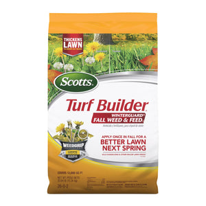 Buy now Scotts Turf Builder WinterGuard Fall Weed & Feed5, Weed Killer Plus Fall Fertilizer, 12,000 sq. ft., 33.84 lbs. at indiglob india