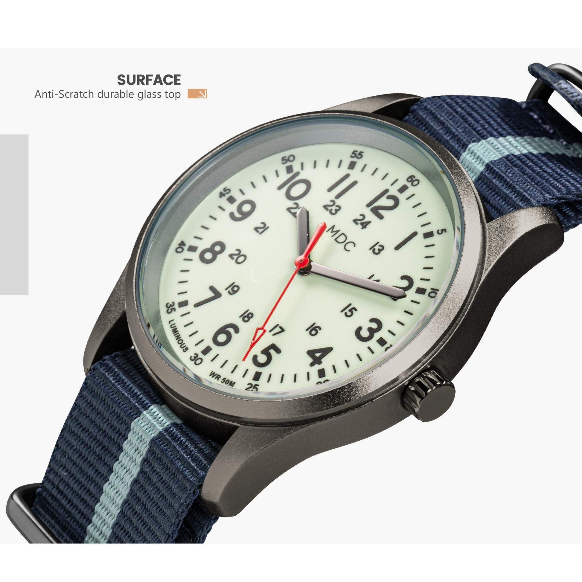 Buy now Infantry Mens Military Field Watch,Luminous Glow in The Dark Dial,Analog Tactical Wristwatch w/ 12/24 Hr Time,Japanese Quartz Movement,Slip-Thru Nylon Band,Reliable Work Watch for Men at indiglob india