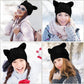 SATINIOR Cute Cat Ear Beanie Hat Cat Knitted Hat Winter Cable Knit for Women