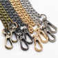 Model Worker DIY Iron Flat Chain Strap Handbag Chains Purse Chain Straps Shoulder Cross Body Replacement Straps with Metal Buckles (55", Gold)