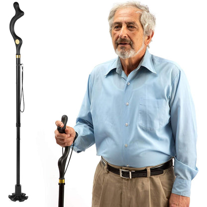 Walking Cane for Men and Women - Special Balancing Stick With 10 Adjustable Heights - Self Standing, Folding, Portable, Collapsible, and Comfortable