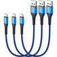 SUNGUY Micro USB Cable 1FT[3Pack], 18W Short USB to Micro USB Cable Fast Charging USB 2.0 Data Sync Nylon Braided for Samsung Galaxy S7 Edge S6, Android Phone, PS4