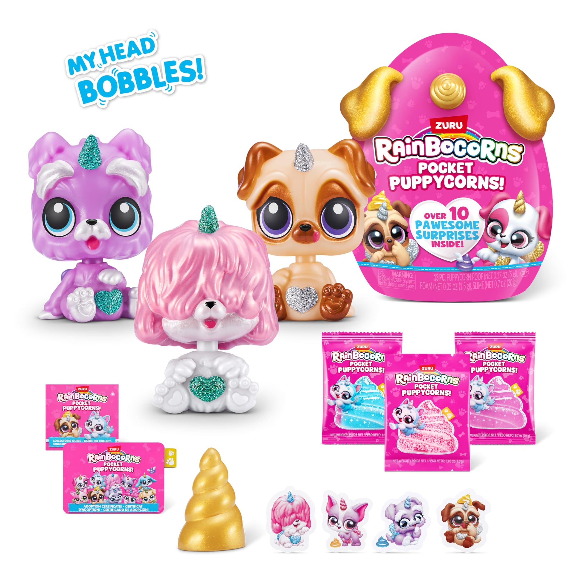 Buy now Rainbocorns Pocket Puppycorn 3 Pack by ZURU Toy Puppy Dog Mini Unboxing Girls Gifting Idea, Toys for Girls, Kid's Birthday Gift at indiglob india