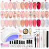 BORN PRETTY Nail Dehydrate and Primer, 15ml HEMA&TPO Free Dehydrator for Acrylic and Gel Nail Polish, Non Acid Primer for U V Gels, No Burn Fast Air Dry Nail Prep Dehydrator Set, 0.5oz - 12Colors Starter Kit Jelly Pink