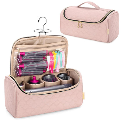 Yarwo Airwrap Travel Case Compatible for Dyson Airwrap Multi-Styler All Models and Attachments, Portable Storage Bag with Hanging Hook for Hair Curler Accessories, Black (Patented Design)