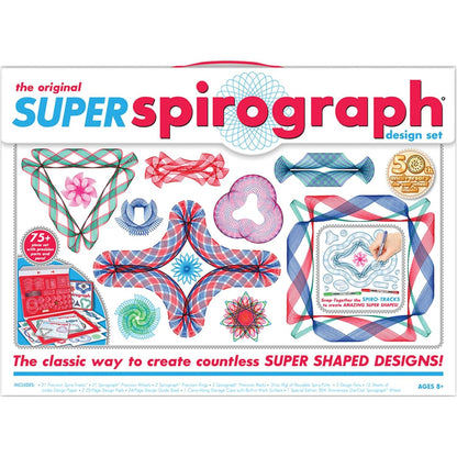 Spirograph Super 50th Anniversary Set –Arts and Crafts, Kids Toys, Art Supplies, Craft Supplies, Drawing Kit, Spiral Art, Classic Gear Design Kit, Case, Pens, Design Sheet Included, Ages 8+