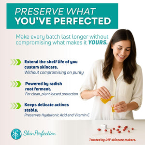 Skin Perfection Leucidal Liquid Complete - Ideal Water Based Moisturizer & Lotion Making Supplies - Natural Preservative Alternative with Root Ferment Filtrate, Lactobacillus & Coconut Fruit Extract