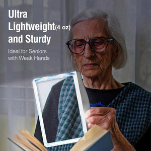 MAGNIPROS Patented 5X Large LED Page Magnifier for Reading | Eye Caring 3 Color Light Modes & Anti-Glare Lens to Reduce Eye Strain-Perfect for Small Prints, Aging Eyes, Low Vision and Seniors