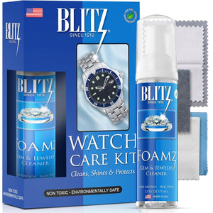 Blitz Watch Care Kit Watch Cleaning Set for Gold, Silver, Platinum, & Leather Bands Non-Porous, Precious & Semi-Precious Stone Settings Nontoxic, Non-Abrasive, & Planet Friendly Made in the USA Pack of 2