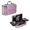 Ver Beauty Makeup Box with Travel Mirror - Professional Makeup Case w/ 2 Trays - Perfect Cosmetic Organizer Gift Set - Pink