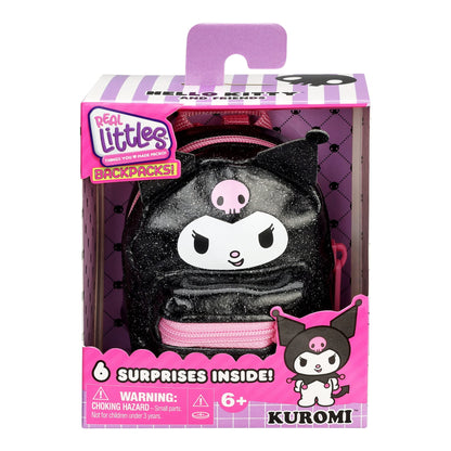 Buy now REAL LITTLES - Collectible Micro Hello Kitty and Friends Backpack with 6 Surprise Accessories Inside! (Kuromi) at indiglob india