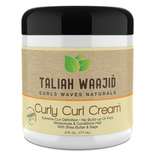 Taliah Waajid Curls Waves Natural - Curly Curl Cream | Extreme Curl Definition Hair Styling Gel | No Build-up or Frizz | 100% Paraben Free | Shea Butter & Sage - 6oz