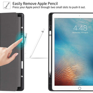 ZtotopCases for iPad Pro 12.9 Inch 2017/2015 (1st & 2nd Generation) with Pencil Holder, Lightweight Soft TPU Back Cover + Auto Sleep/Wake, Slim Tablet, Black