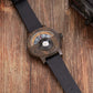 Men's Handmade Wooden Watches Mens Lightweight Analog Quartz Wood Mens Wrist Watch with Compass