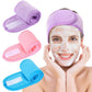 Whaline 3Pcs Spa Facial Headband Make Up Wrap Head Terry Cloth Headband Adjustable Washable Towel for Face Washing Shower Skincare Facial Treatment Sport Fits Makeup (White, Black, Gray)