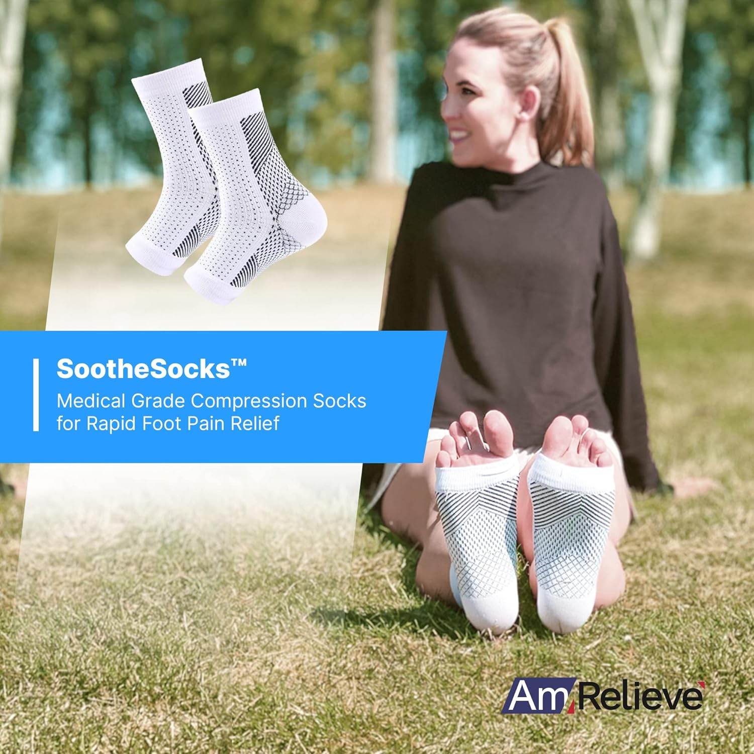 AmRelieve® Soothesocks Compression Socks, Support Socks for Women Compression and Men, White - My Store
