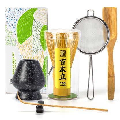 Buy now TEANAGOO MA-01 Japanese Matcha Ceremony Accessory, Matcha Whisk (Chasen), Traditional Scoop (Chashaku), Tea Spoon, Whisk Holder, The Perfect Set to Prepare a Traditional Cup of Matcha.… 6-PCS Black Set at indiglob india