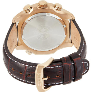 Citizen Men's Eco-Drive Weekender Brycen Chronograph Watch in Gold-tone Stainless Steel, Brown Leather strap (Model: BL5403-03X)