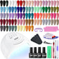 Buy now JODSONE Gel Nail Polish Kit with U V Light 32 Colors Gel Polish Nail + 4 Functional Adhesive Bottles Kit Soak Off Manicure Tools Gifts for Women 32KIT 1G 01-A at indiglob india