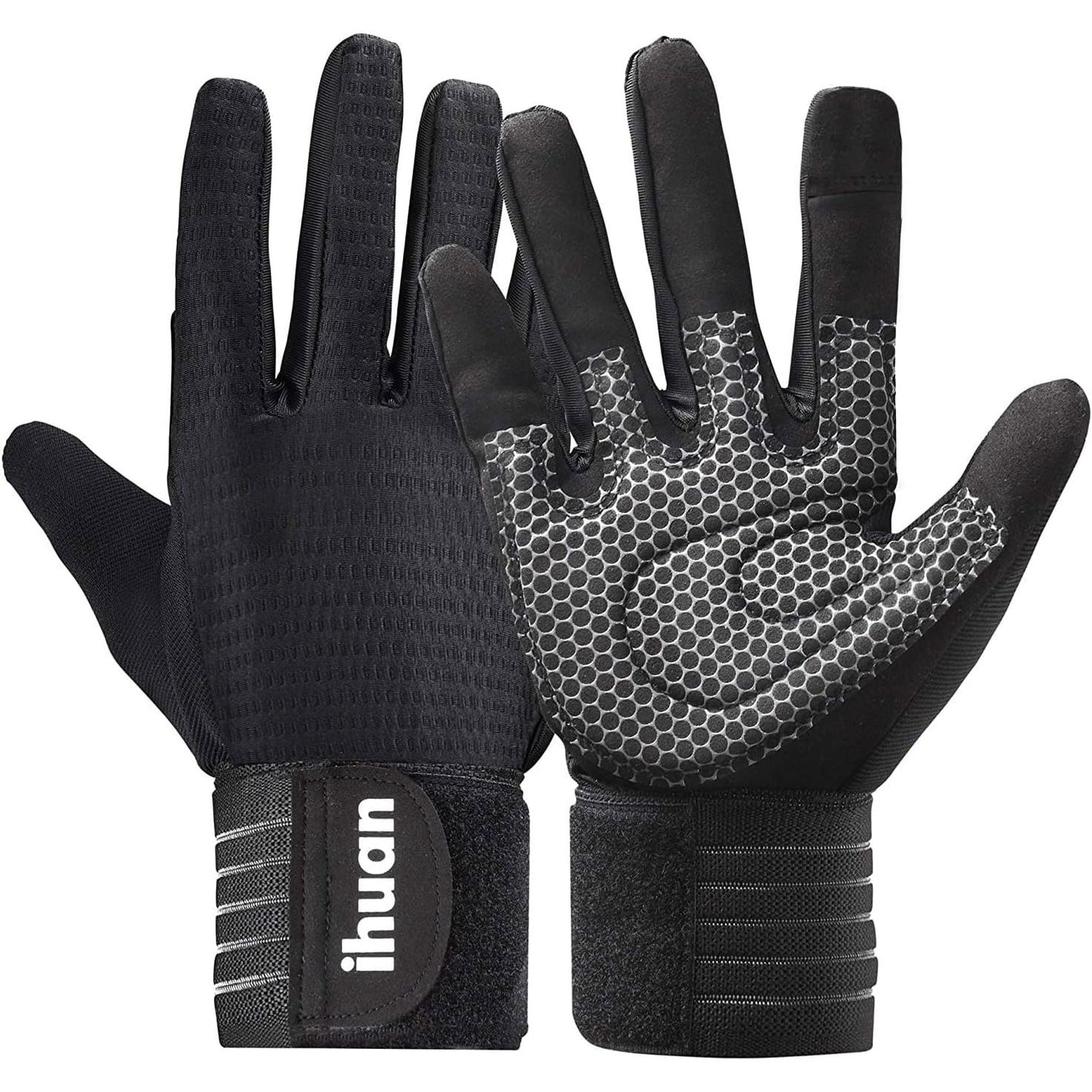 ihuan Workout Gloves for Men Full-Finger: Weight Lifting for Men, Gym Full Hand Gloves for Weightlifting, Deadlift