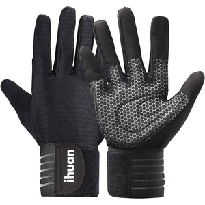 ihuan Workout Gloves for Men Full-Finger: Weight Lifting for Men, Gym Full Hand Gloves for Weightlifting, Deadlift