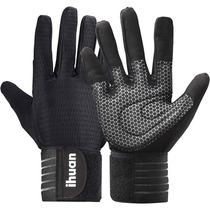 ihuan Workout Gloves for Men Full-Finger: Weight Lifting for Men, Gym Full Hand Gloves for Weightlifting, Deadlift