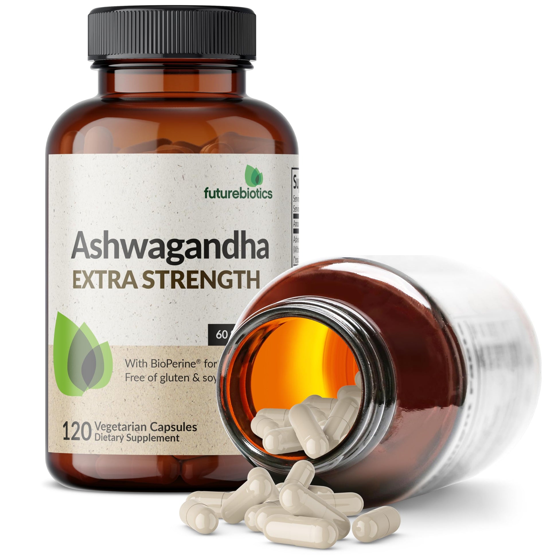 Buy now Futurebiotics Ashwagandha Extra Strength Stress & Mood Support with BioPerine - Non GMO Formula, 120 Vegetarian Capsules at indiglob india