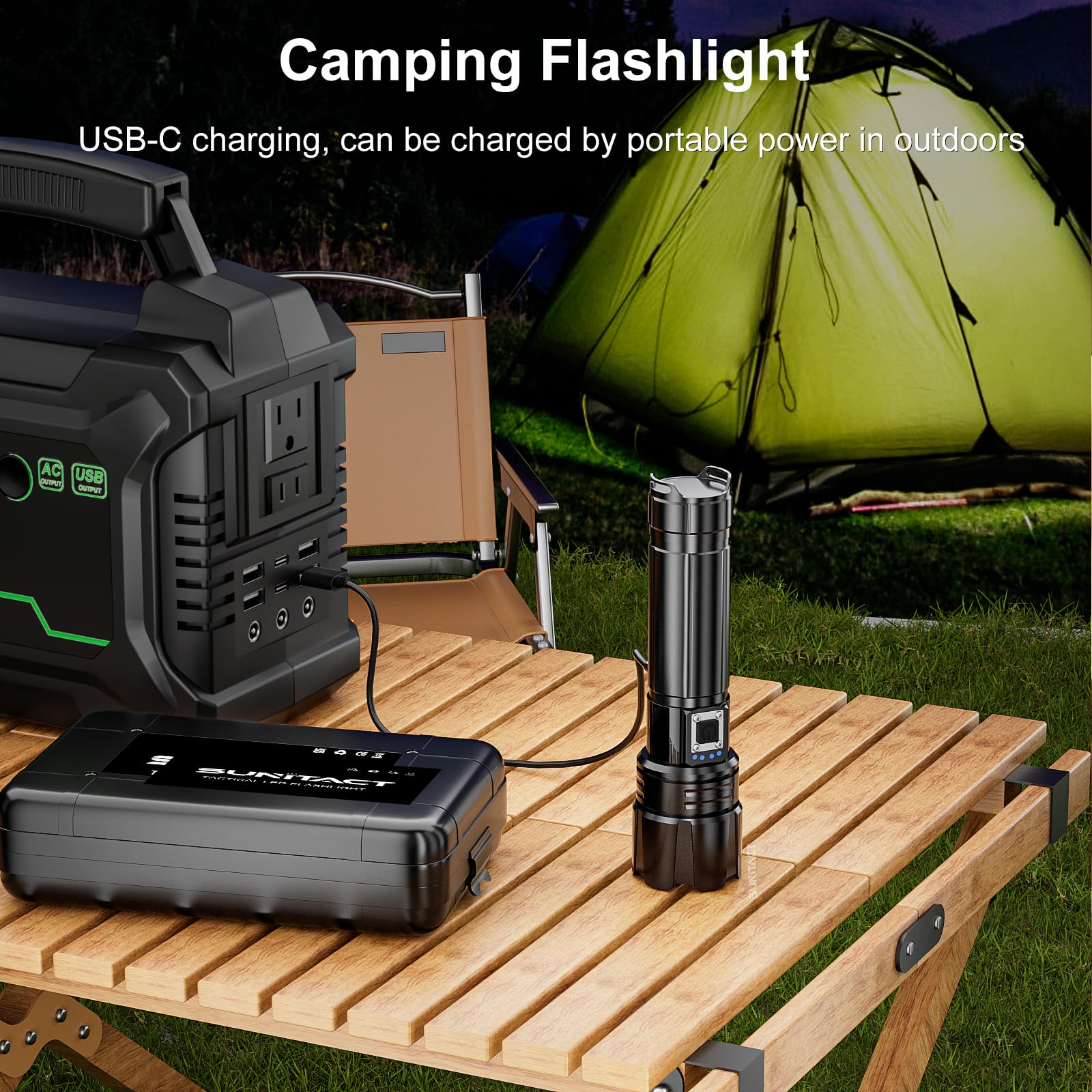Buy now Flashlights High Lumens Rechargeable - 20000LM 30W Super Bright LED Flash Light | 5000ft Beam & 12H Long Lasting USB High Powered Handheld Police Flashlight for Home/Camping/Hiking/Emergency at indiglob india