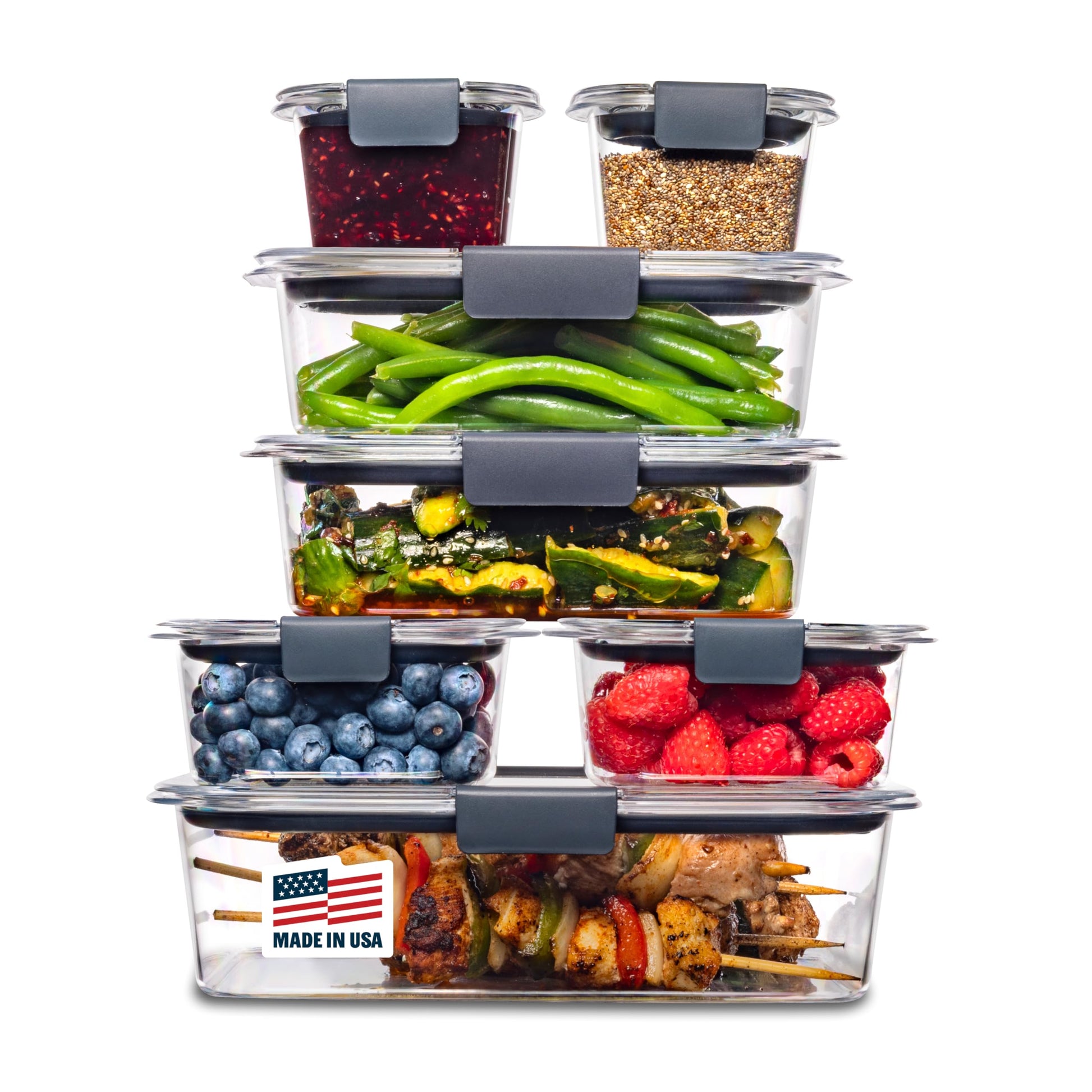 Buy now Rubbermaid Brilliance Food Storage Containers, Set of 5 (10 Pieces), BPA-Free, Leak-Proof, Clear at indiglob india