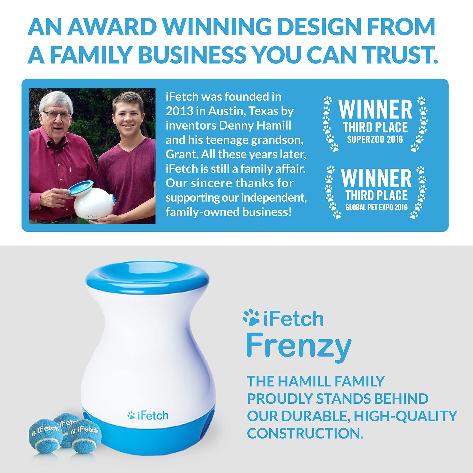 Buy now iFetch Frenzy Interactive Dog Toy, Self Fetch Mini Tennis Ball Machine for Small and Medium Dogs, Includes 3 Tennis Balls, Mental Stimulation Brain Game at indiglob india